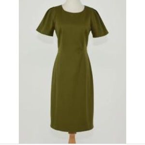 J. Crew stretch cotton dress, olive 12